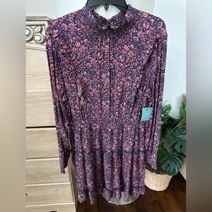 Nordstrom Womens floral mini dress size large NWT